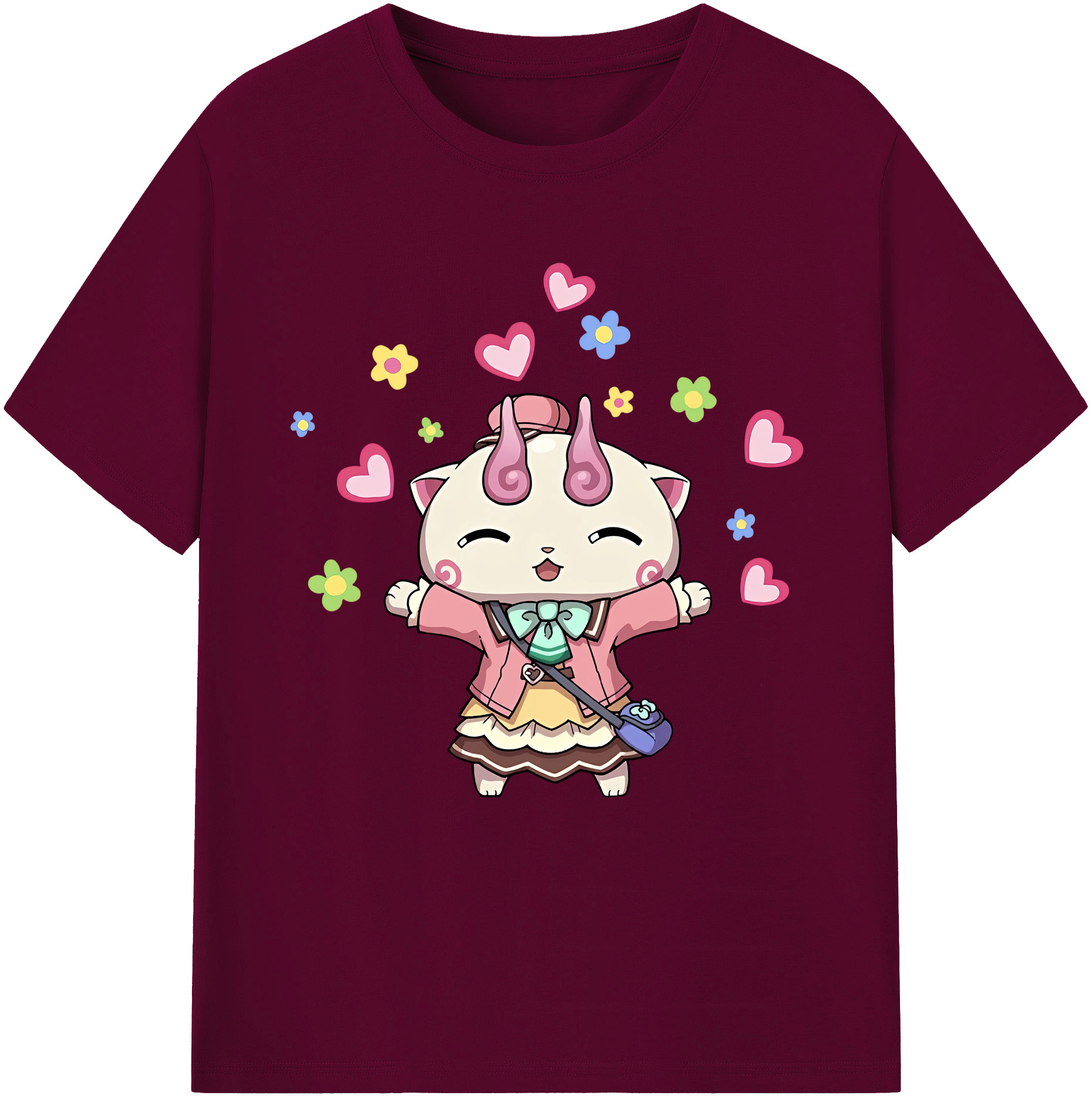 （画像用） 妖怪ウォッチ Yo-kai Watch レディースカジュアルプリントTシャツ（綿100％）